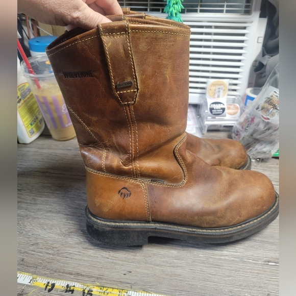 Wolverine Brown Leather Waterproof‎  Work Boots Mens Size 10.5 - Picture 1 of 10